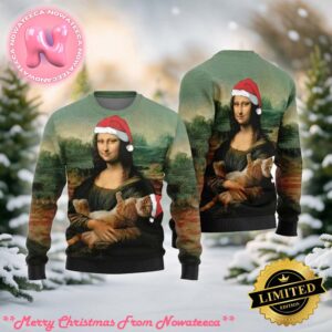 Mona Lisa Cat Christmas Sweater Gift For Holiday