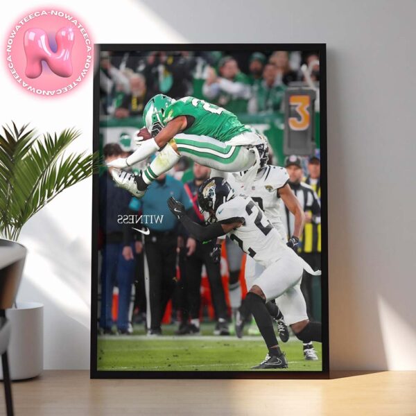 Nike x Saquon Barkley Witness Insane Reverse Hurdle Philadelphia Eagles NFL Home Decor Poster Canvas