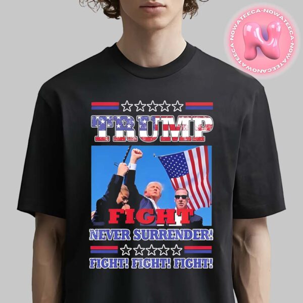 Official President Donald Trump Rally Shooting Shirt USA Trump 2024 Maga Never Surrender 47th American President Unisex T-Shirt