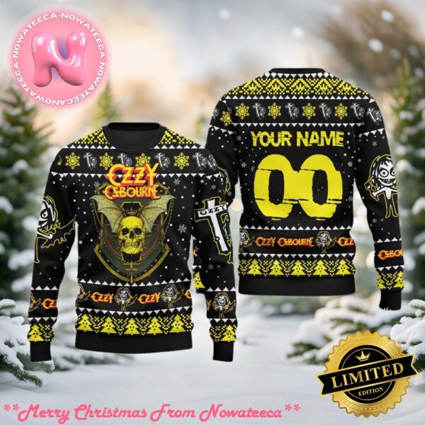 Ozzy Osbourne Crazy Train Personalized Christmas Ugly Christmas Sweater Gift For Men And Women