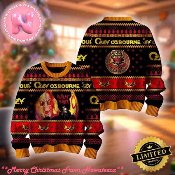 Ozzy Osbourne Rock And Roll Madman 2024 Ugly Christmas Sweater Gift For Holiday