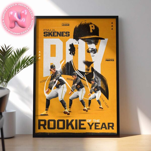 Paul Skenes Pittsburgh Pirates Is 2024 National League Jackie Robinson Rookie Of The Year MLB Home Decor Poster Canvas