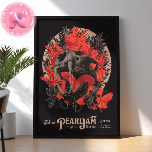 Pearl Jam Dark Matter Wolrd Tour Event Poster For Engie Stadium In Sydney On November 23rd 2024 Art By Tomasz Majewski Home Decor Poster Canvas