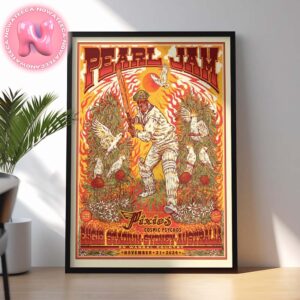 Pearl Jam Event Poster Show For Engie Stadium In Sydney Australia On November 21th 2024 Dark Matter World Tour Art By Ben Brown Home Decor Poster Canvas