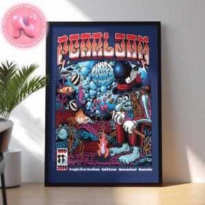 Pearl Jam Live Show Music Event Poster For People First Stadium In Gold Coast Queensland Autralia On November 13th 2024 Art By Martin Ander Home Decor Poster Canvas