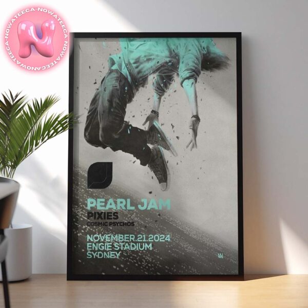 Pearl Jam Pixies Cosmic Psychos Event Poster For Engie Stadium In Sydney Australia On November 21th 2024 Dark Matter World Tour Art By Sidneys Waerts Home Decor Poster Canvas