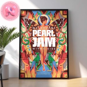 Pearl Jam With Pixies And Cosmic Psychos Event Poster For Marvel Stadium In Gold Coast Australia On November 16th 2024 Art By Justine Mcallister Home Decor Poster Canvas