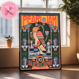 Pearl Jam With Pixies And Liam Finn Event Poster For Auckland Night 2 At Go Media Stadium MT Smart On November 10th 2024 Art By Florian Schommer Home Decor Poster Canvas