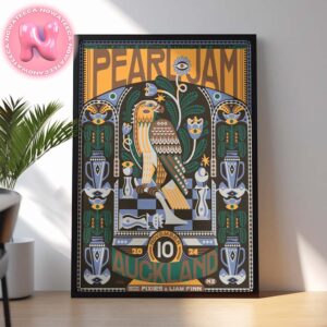 Pearl Jam With Pixies And Liam Finn Live Show Music Poster For Go Media Stadium In Auckland New Zealand NZ On November 10th 2024 Home Decor Poster Canvas