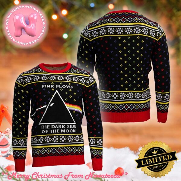 Pink Floyd Dark Side of the Moon Ugly Christmas Sweater Gift For Holiday