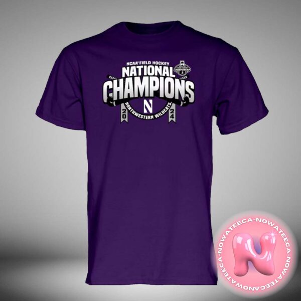 Purple Northwestern Wildcats 2024 NCAA Field Hockey National Champions Unisex T-Shirt