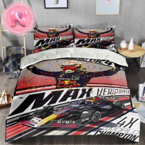 Red Bull Racing Max Verstappen 2024 F1 World Drivers Champion Bedding Set