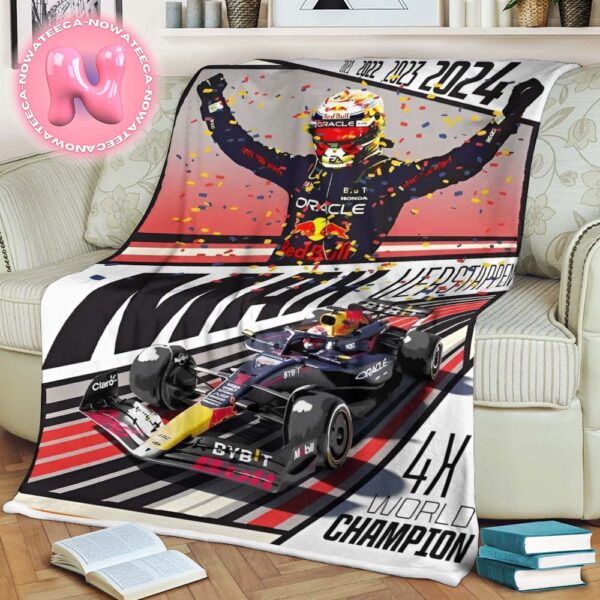 Red Bull Racing Max Verstappen 2024 F1 World Drivers Champion Blanket