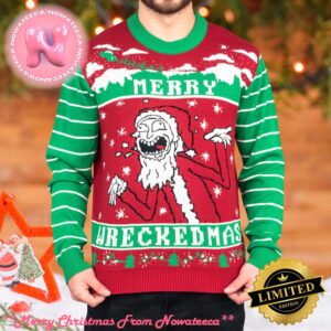 Rick And Morty Merry Wreckedmas Ugly Christmas Sweater Gift For Holiday