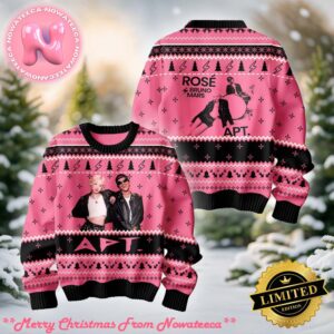 Rose Black Pink Bruno Mars Apt Merry Christmas Knitted Ugly Christmas Sweater