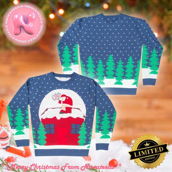 Santa Claus Pooping Chimney Ugly Christmas Sweater Gift For Holiday