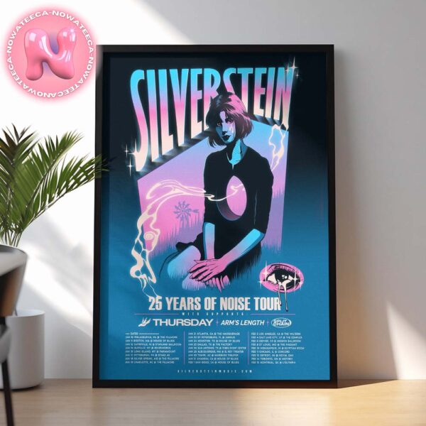 Silverstein Tour 25 Years Of Noise 2024 Home Decor Poster Canvas