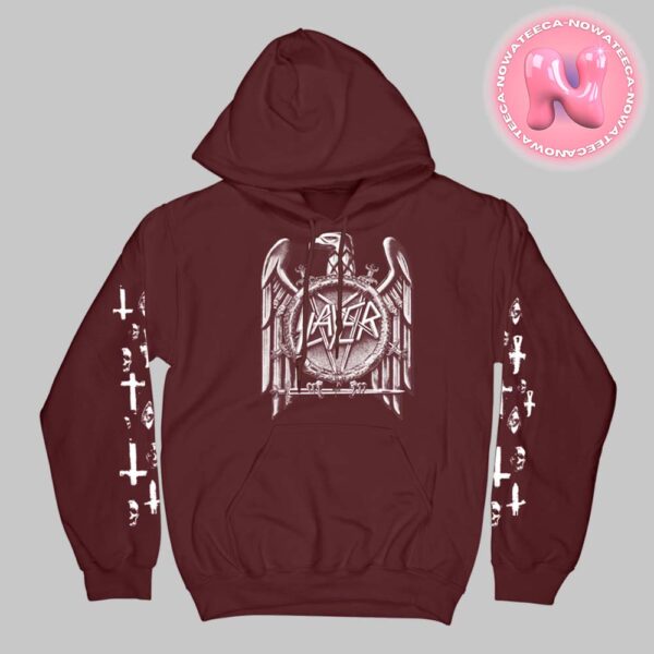 Slayer Eagle Maroon All Over Print Hoodie