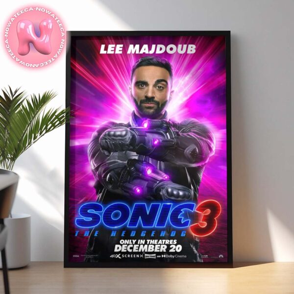 Sonic 3 The Hedgehog Agent Stone Character Poster Played By Lee Majdoub Home Decor Poster Canvas