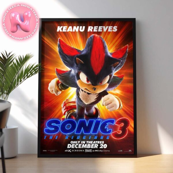 Sonic 3 The Hedgehog Shadow Character Poster Played By Keanu Reeves Home Decor Poster Canvas