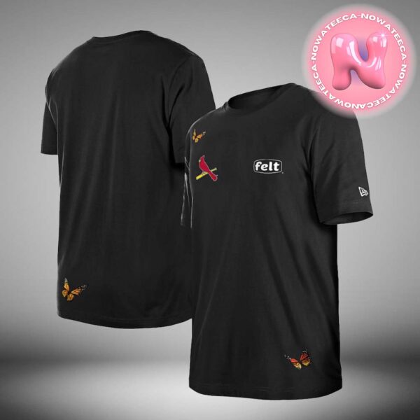 St Louis Cardinals New Era x Felt Black Two Sides Unisex T-Shirt