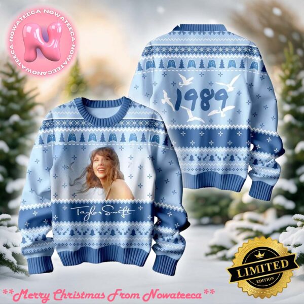 Taylor Swift 1989 In Blue Edition Ugly Christmas Sweater Gift For Holiday