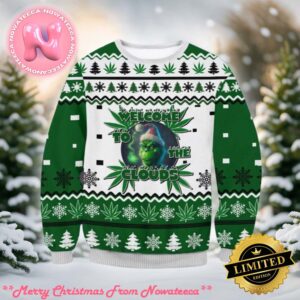 Welcome To The Clouds Grinch Weed Ugly Christmas Sweater Gift For Holiday