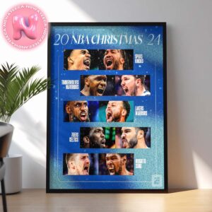 20 NBA Christmas 2024 Team Up Photo Home Decor Poster Canvas