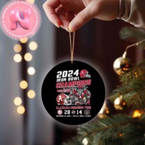 2024 Iron Bowl Champions Alabama Crimson Tide Roll A Tide Christmas Tree Decorations Ornament