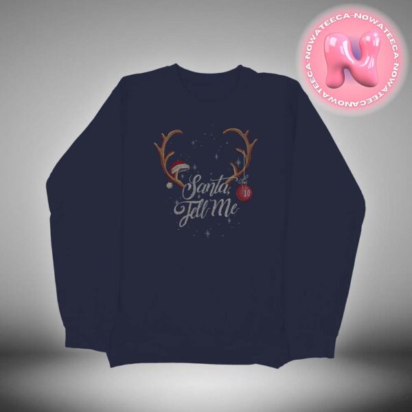 Ariana Grande 2024 Holiday Merch Collection Santa Tell Me Tenth Anniversary Crewneck Unisex Long Sleeve