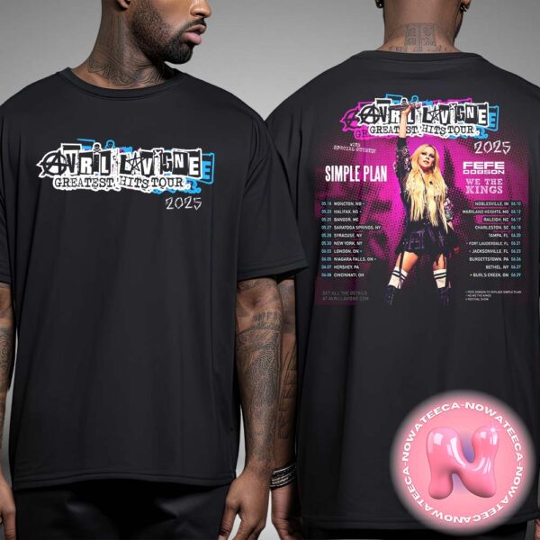 Avril Lavigne Greatest Hits Tour 2025 Dates And Location Two Sides Unisex T-Shirt