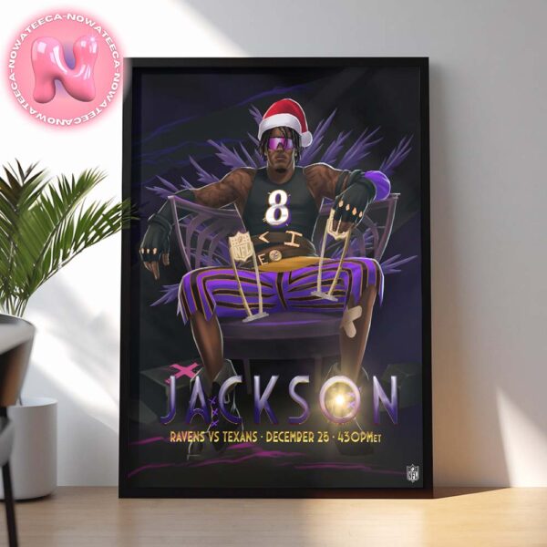 Baltimore Ravens Vs Houston Texans Matchup Lamar Jackson Arcane Character Zed NFL Christmas Game On December 25th 2024 Home Decor Poster Canvas