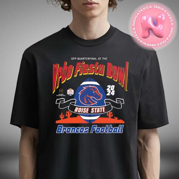 Boise State Broncos Black College Football Playoff 2024 Fiesta Bowl NCAA Division Unisex T-Shirt