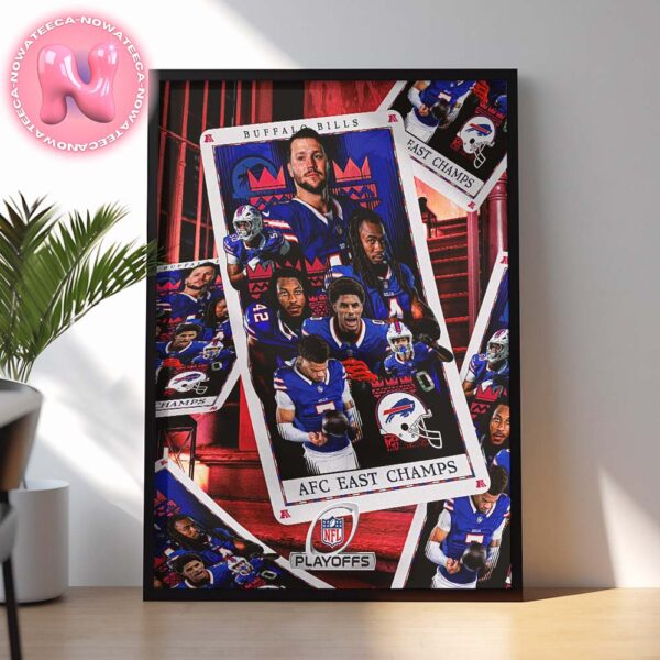 Buffalo Bills 2024 AFC East Champions NFl Playoffs Home Decor Poster Canvas