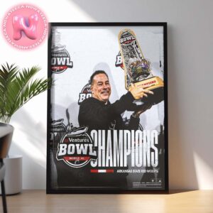 Coach Butch Jones 2024 68 Ventures Bowl Champions Arkansas State Red Wolves NCAA Division First Bowl Win Since 2019 Home Decor Poster Canvas