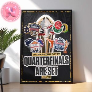 College Football Playoff Quarterfinals Are Set 2024 Matchup Schedule Home Decor Poster Canvas