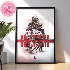 Congarts To Houstan Texans Has Been Winner The 2024 AFC South Champions NFL Home Decor Poster Canvas