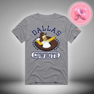 Dallas Cowboys x The Simpsons Homer Simpson Homage Gray Tri-Blend NFL Two Sides Unisex T-Shirt