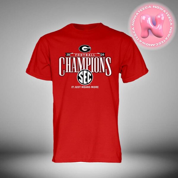 Georgia Bulldogs Red 2024 SEC Football Conference Champions Locker Room NCAA Division Unisex T-Shirt