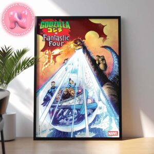 Godzilla Vs Fantastic Four Art By Adam Kubert From Maverl Studios Home Decor Poster Canvas