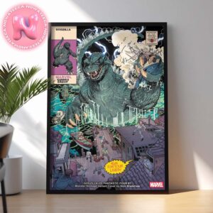 Godzilla Vs Fantastic Four Godzilla Marvel Comics Group Approved By The Marvel Code Authority From Marvel Studios Home Decor Poster Canvas