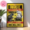 Godzilla Vs Fantastic Four The Human Torch Finghting With Godzilla From Marvel Studios Art By Mark Bagley Home Decor Poster Canvas