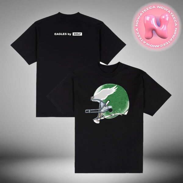 Golf Wang x NFL Collection Philadelphia Eagles GOLF WANG Black Helmet Two Sides Unisex T-Shirt