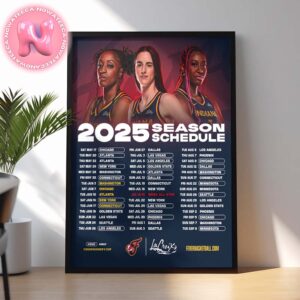 Indiana Fever 2025 Season Schedule Matchup WNBA Home Decor Poster Canvas