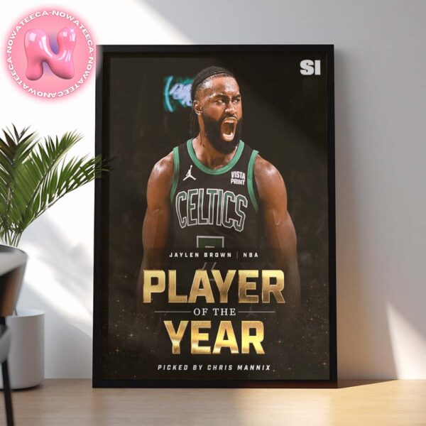 Jaylen Brown From Boston Celtics Is Player Of The Year 2024 NBA Season Home Decor Poster Canvas