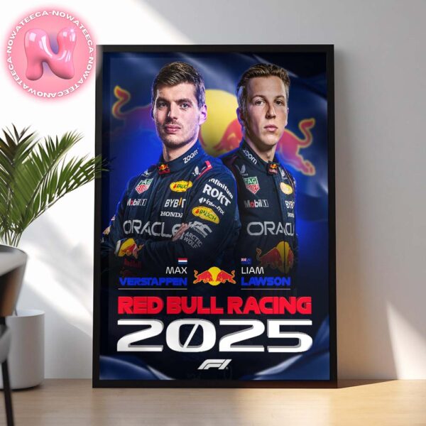 Max Verstappen Vs Liam Lawson 2025 Red Bull Racing F1 Fomula Home Decor Poster Canvas