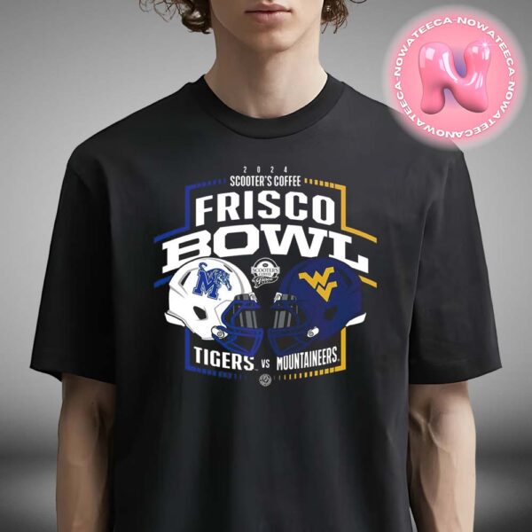 Memphis Tigers Vs West Virginia Mountaineers Matchup 2024 Scooter Coffee Frisco Bowl Champions NCAA Division Unisex T-Shirt