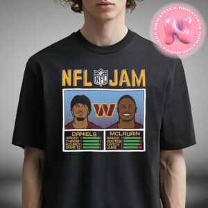 NFL Jam Jayden Daniels And Terry McLaurin Washington Commanders Burgundy Unisex T-Shirt