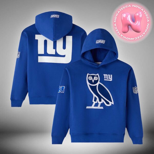 New York Giants OVO Royal Icon Team NFL Pullover Unisex Hoodie