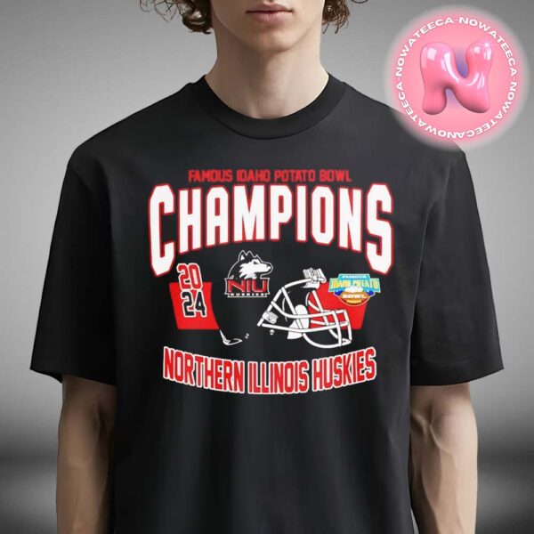 Northern Illinois Huskies 2024 Famous Idaho Potato Bowl Champions Helmet NCAA Division Unisex T-Shirt